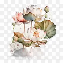 水彩莲花-莲花