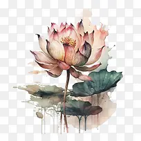 水彩莲花-莲花