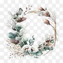 水彩桉树-水彩桉树简单花环桉树花环