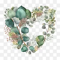 水彩桉树-水彩桉树桉树框架花叶