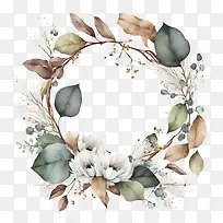 水彩桉树-水彩桉树简单花环桉树花环