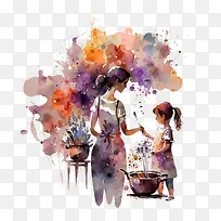 妈妈和孩子——母亲节