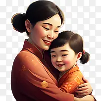 水彩母亲-母亲节