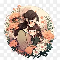 水彩母亲-母亲节