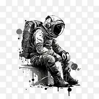 宇航员迷失-宇航员失去太空抽象宇航员