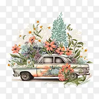 复古车-复古车复古花