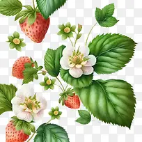 水彩草莓-水彩草莓无缝草莓
