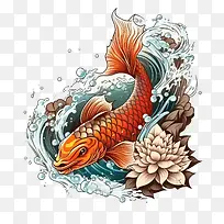锦鲤鱼-锦鲤鱼传统鱼日本鱼