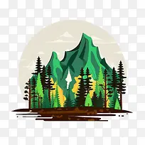 平坦的山-平坦的山,有松树