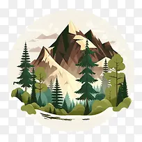 平坦的山-平坦的山,有松树
