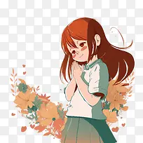 世界感恩日-世界感恩日卡通女人