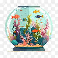 色彩缤纷的鱼-水族馆珊瑚色彩缤纷的鱼
