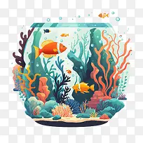 色彩缤纷的鱼-水族馆珊瑚色彩缤纷的鱼