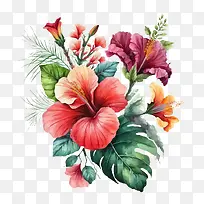 手绘木槿-木槿花