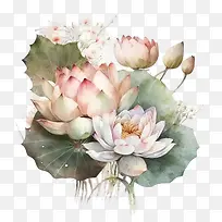 水彩莲花-莲花