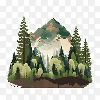 平坦的山-平坦的山,有松树