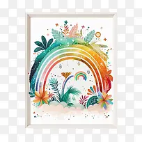 可爱的彩虹-卡通彩虹
