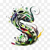 世界蛇日-世界蛇日卡通蛇抽象蛇