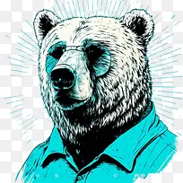 酷熊-酷熊熊肖像漫画熊