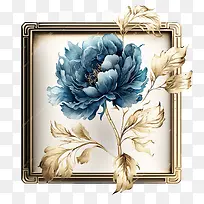 水彩牡丹-金框