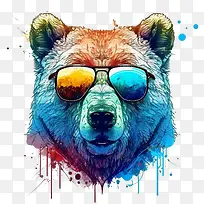 酷熊-酷熊迷幻熊熊胡子墨镜