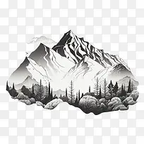 手绘山-手绘山手绘风景