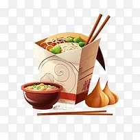 食品-食品扁平食品面条碗筷子