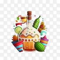 卡通龙舌兰酒-卡通龙舌兰酒国家龙舌兰酒日鸡尾酒酒拍摄