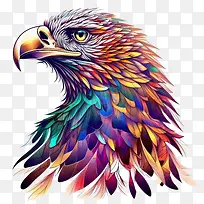 迷幻鹰-迷幻鹰多彩鹰多彩充满活力羽毛