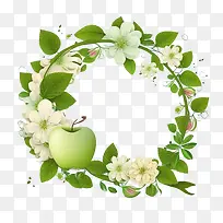 青苹果-青苹果苹果花环苹果花环花卉