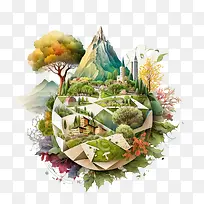 世界城市规划日-世界城市规划日城市规划景观山树