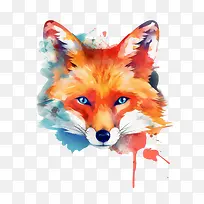 水彩狐狸-水彩狐狸狐狸狐狸多彩水彩