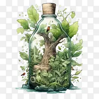 瓶子里的自然-瓶子里的自然抽象自然自然树森林