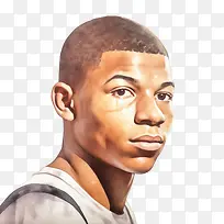 kylianmbappe-kylianmbappe水彩画kylianmbappe水彩画篮球运动员黑人