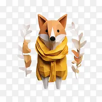 狐狸-狐狸纸艺狐狸狼皮大衣