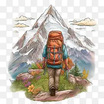 冒险-冒险山背包客远足山