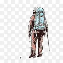 山地徒步旅行者-山地徒步旅行者山地探险背包徒步旅行者户外