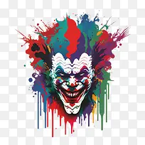 邪恶可怕的小丑-邪恶可怕的小丑小丑人小丑化妆脸漆