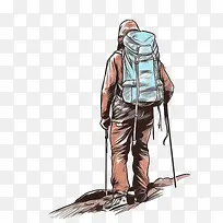 山地徒步旅行者-山地徒步旅行者山地冒险徒步旅行者背包徒步旅行