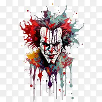 邪恶可怕的小丑-邪恶可怕的小丑小丑人小丑绘画表达