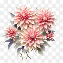 大丽花-大丽花大丽花花纸艺术大丽花粉红色的花朵