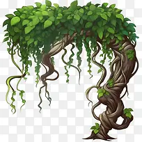 藤本植物茎边框-藤蔓