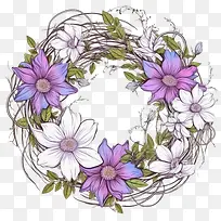 铁线莲花环-花环
