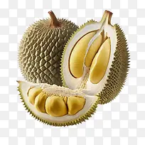 榴莲-榴莲3d榴莲成熟的黄色水果