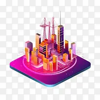 无线网络-无线网络无线互联网城市摩天大楼现代建筑
