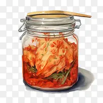 韩国食品-韩国食品水彩画韩国食品图像内容骨罐