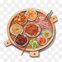 韩国食品-韩国食品亚洲食品碗菜肴