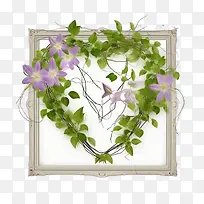 铁线莲花-心形框架