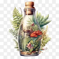 自然-自然瓶子里的大自然瓶子里的植物鲜花
