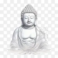 佛-佛佛像白色冥想